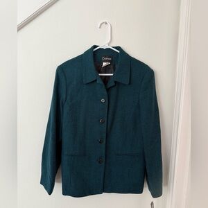 NWT $119 Courtenay Blue Tweed Blazer Women’s Size 8 100% Wool